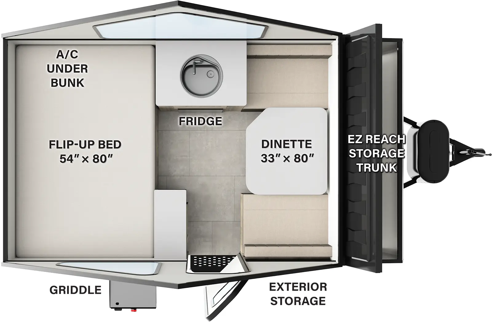 Rockwood Hard Side Pop Up Campers A101RB Floorplan